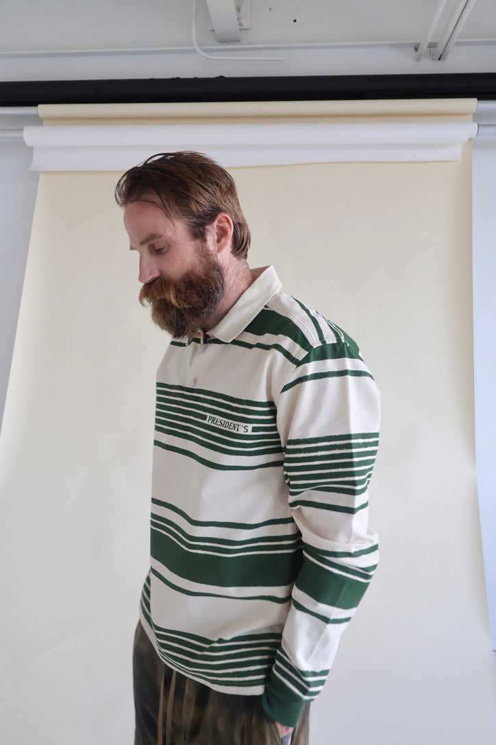 President's Long Sleeve Striped Polo