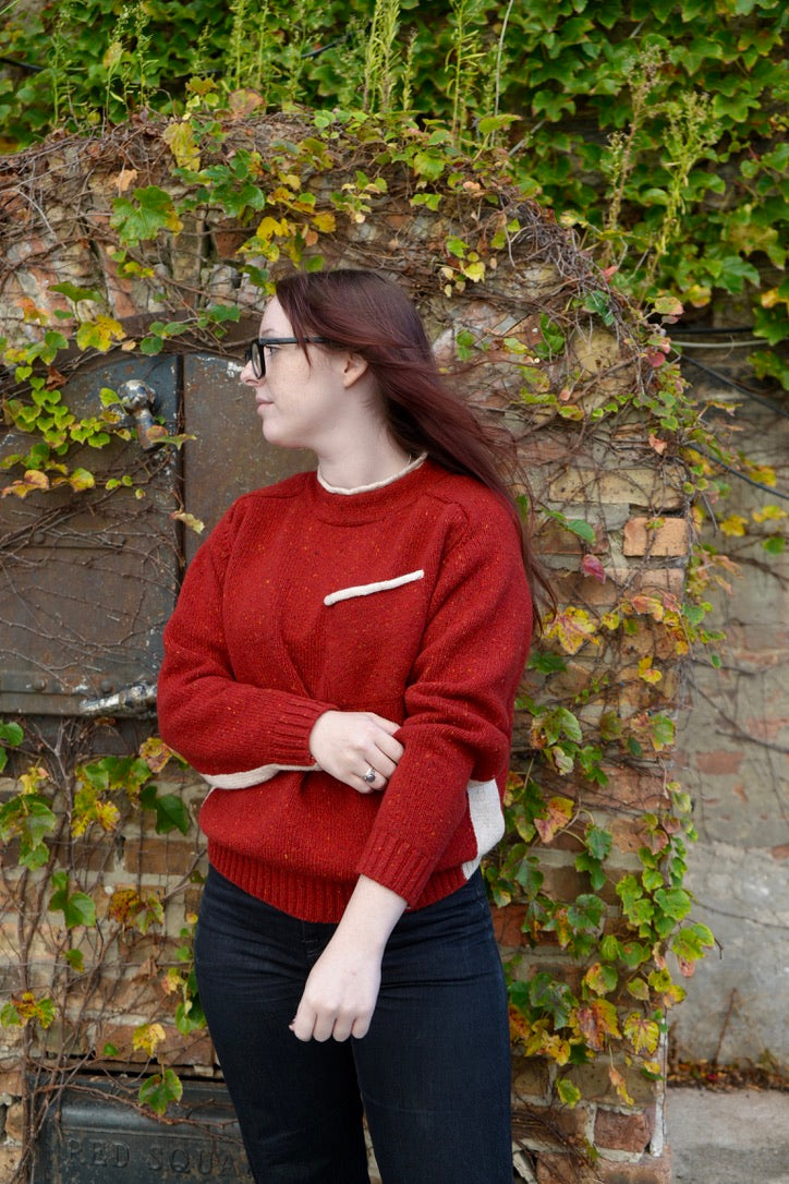Inis Meain Pocket Contrast Sweater