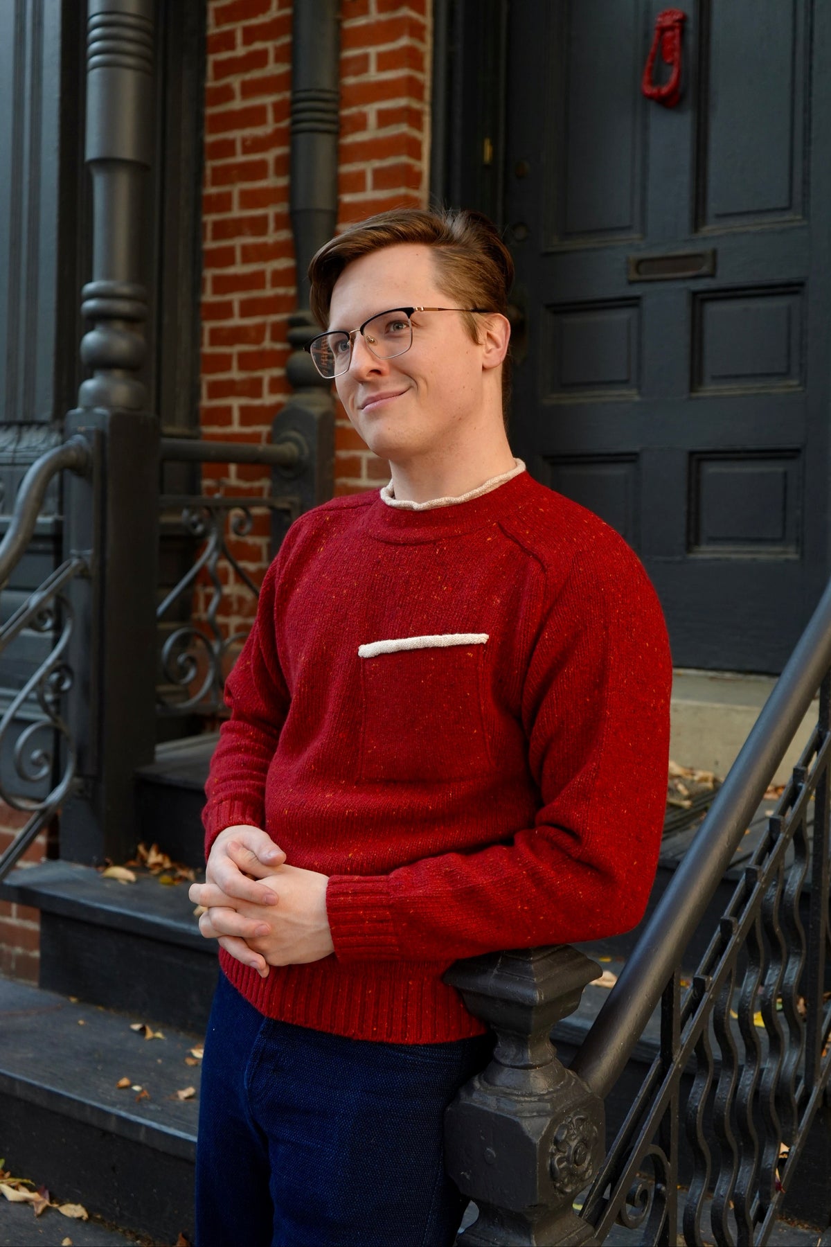Inis Meain Pocket Contrast Sweater