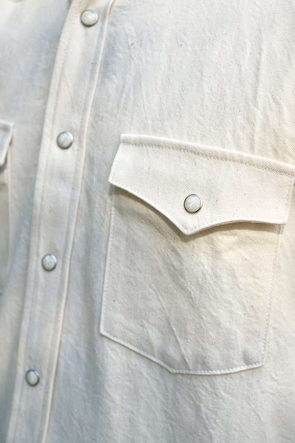 West Major Bone Ecru Denim Western Shirt