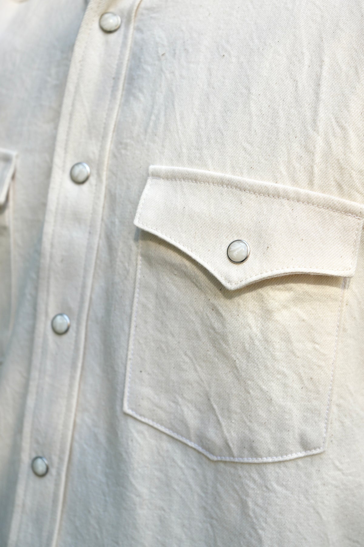 West Major Bone Ecru Denim Western Shirt