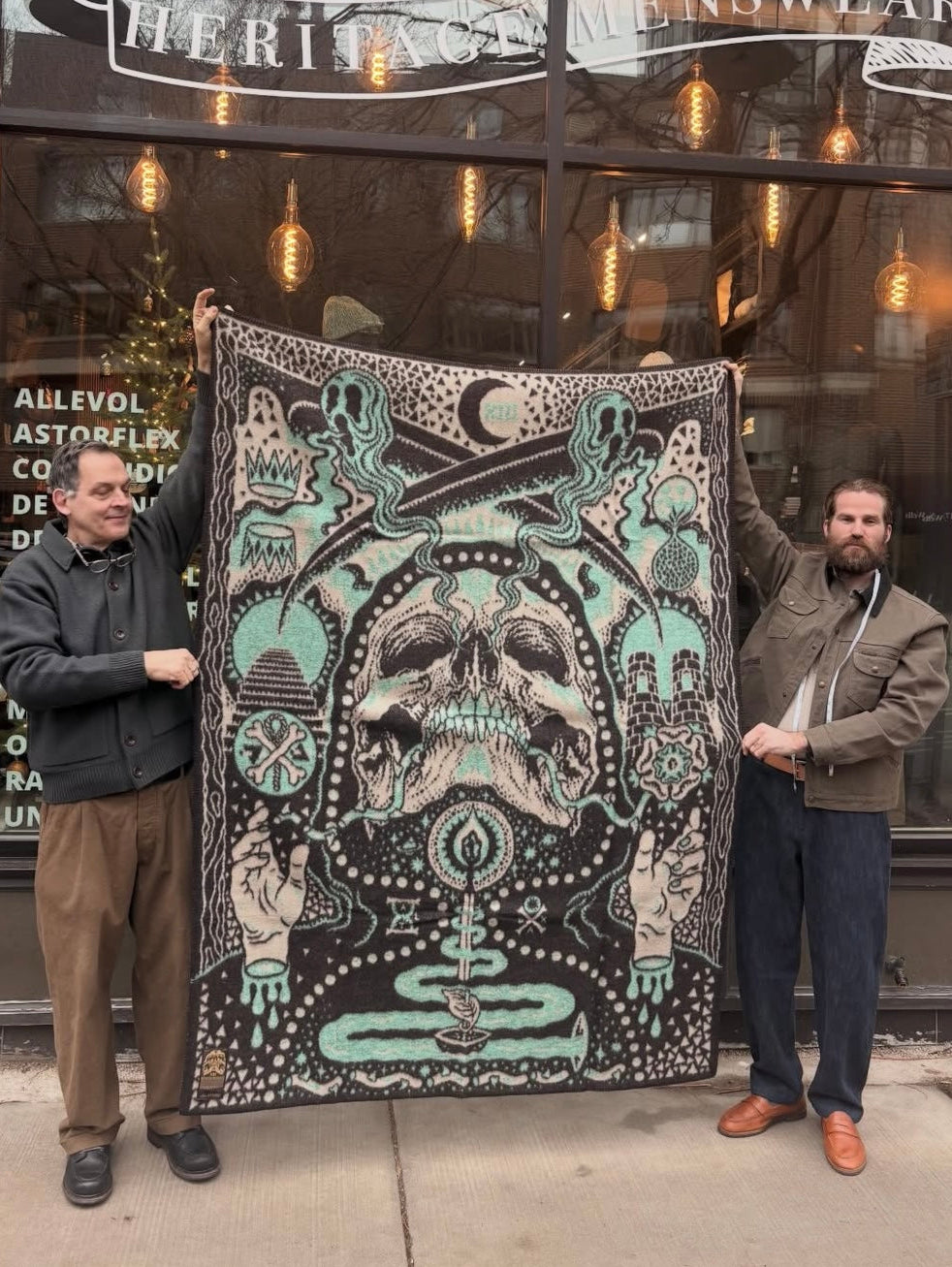 Indigofera Tarot Death Card Wool Blanket