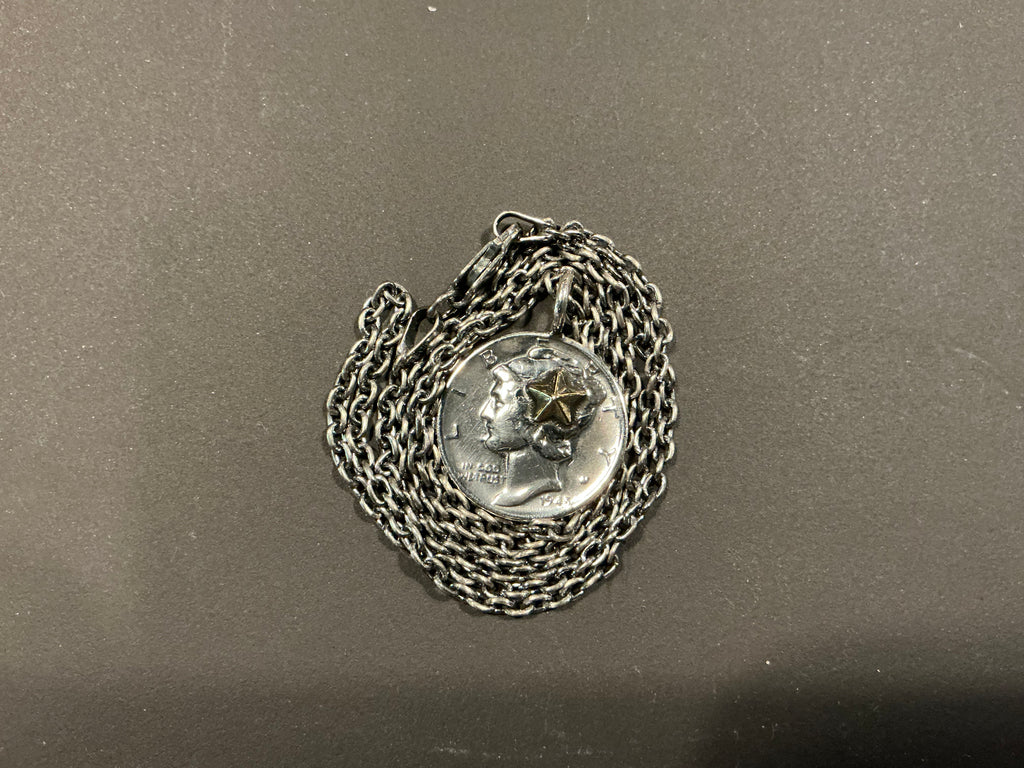 North Works 10¢ Brass Star Pendant and Chain