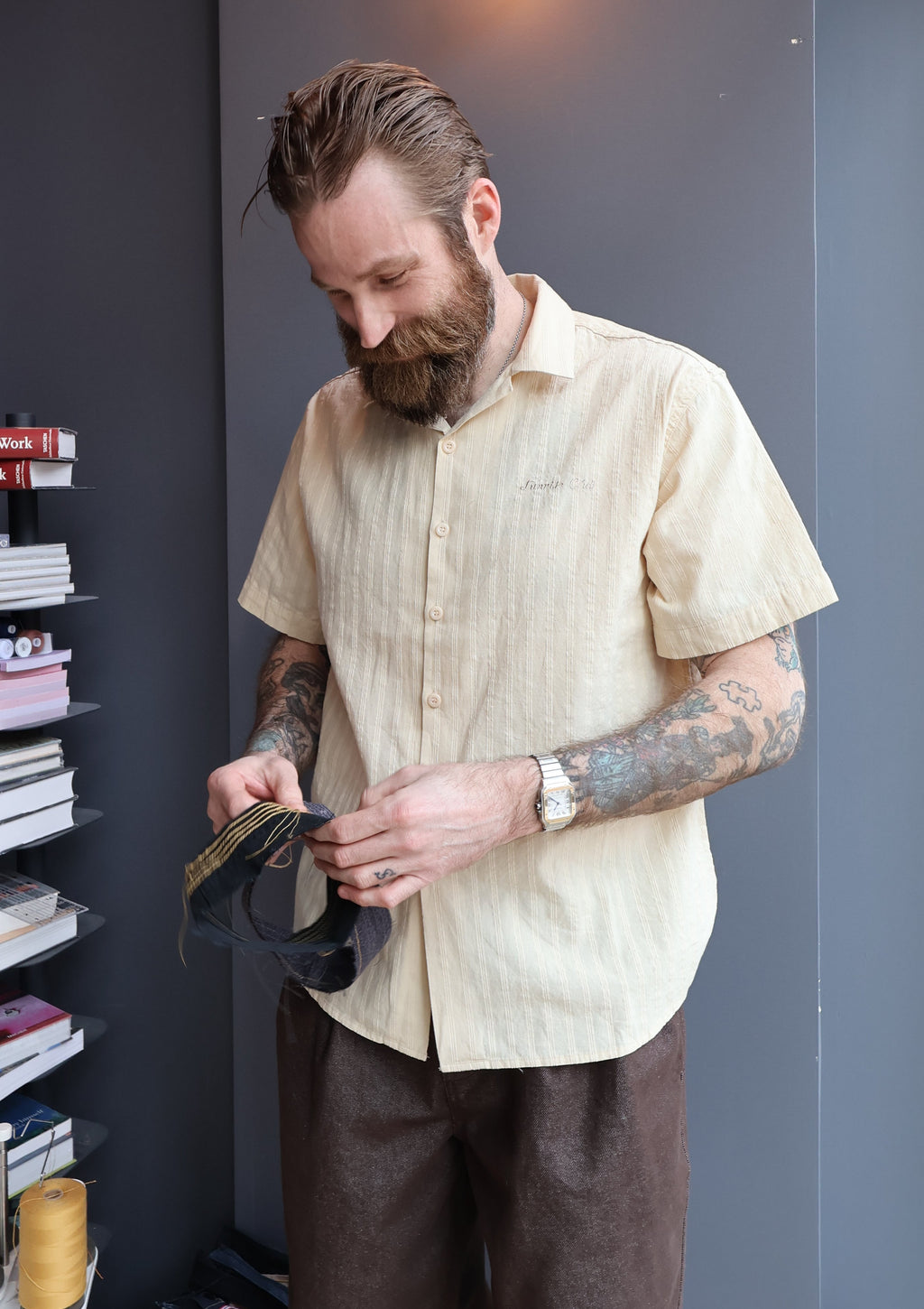 Kappy Jacquard Open Collar Shirt