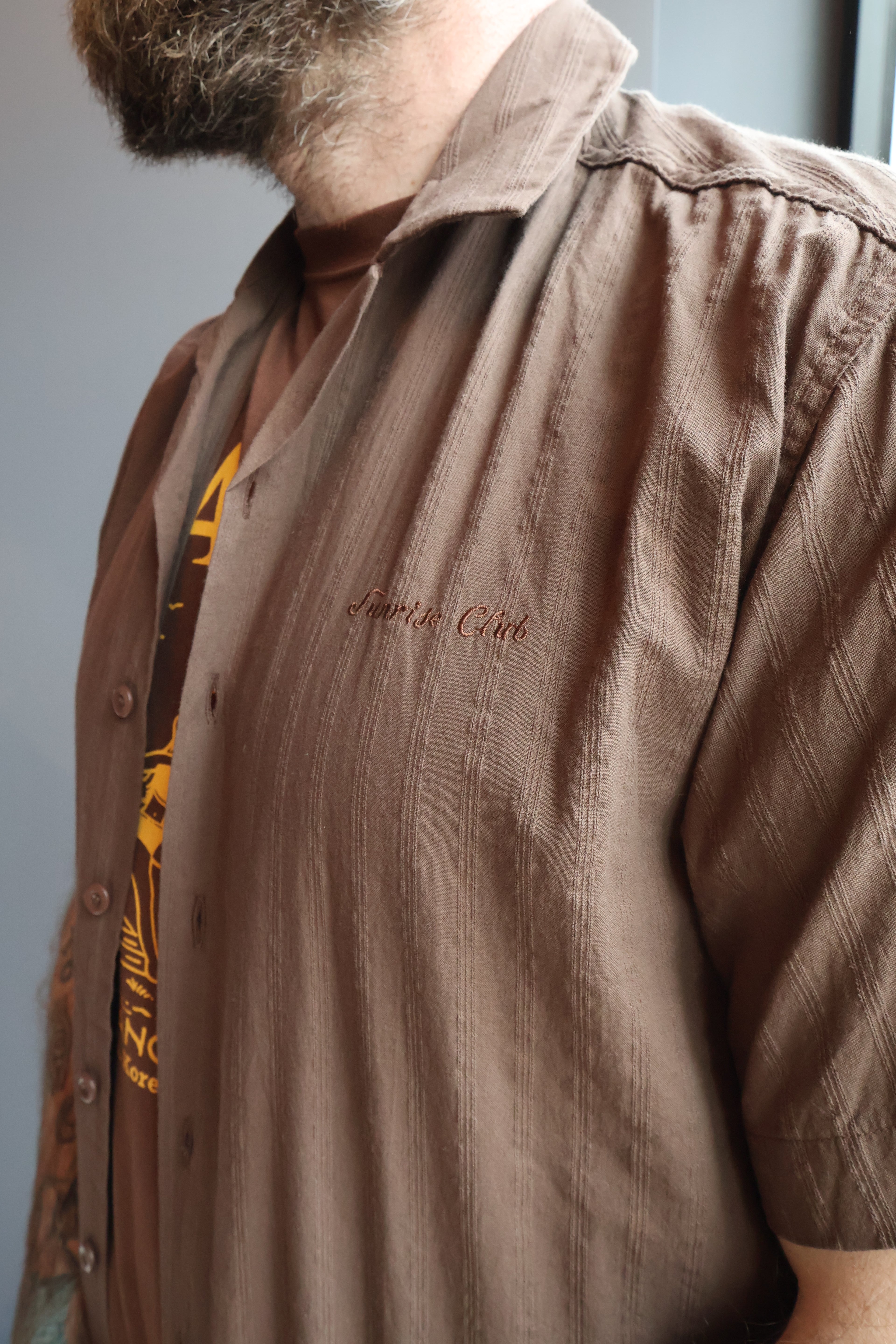 Kappy Jacquard Open Collar Shirt