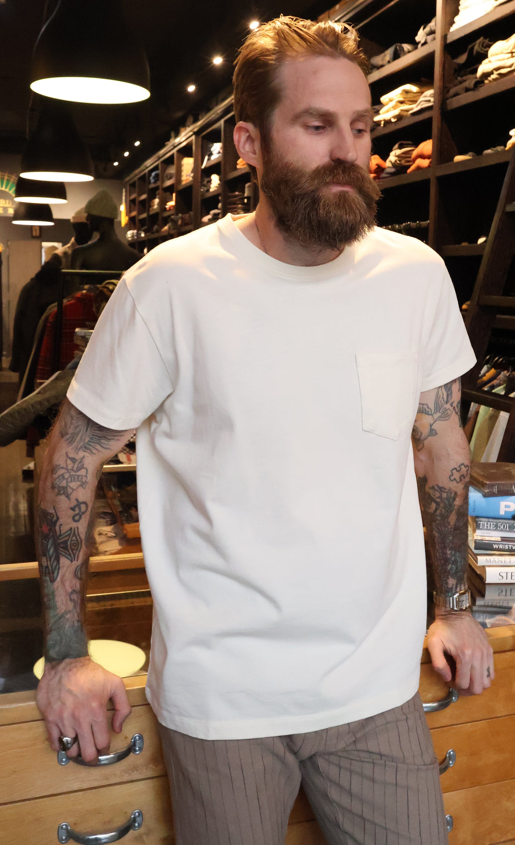 Indigofera Wilson Cocatoo White Tee Shirt