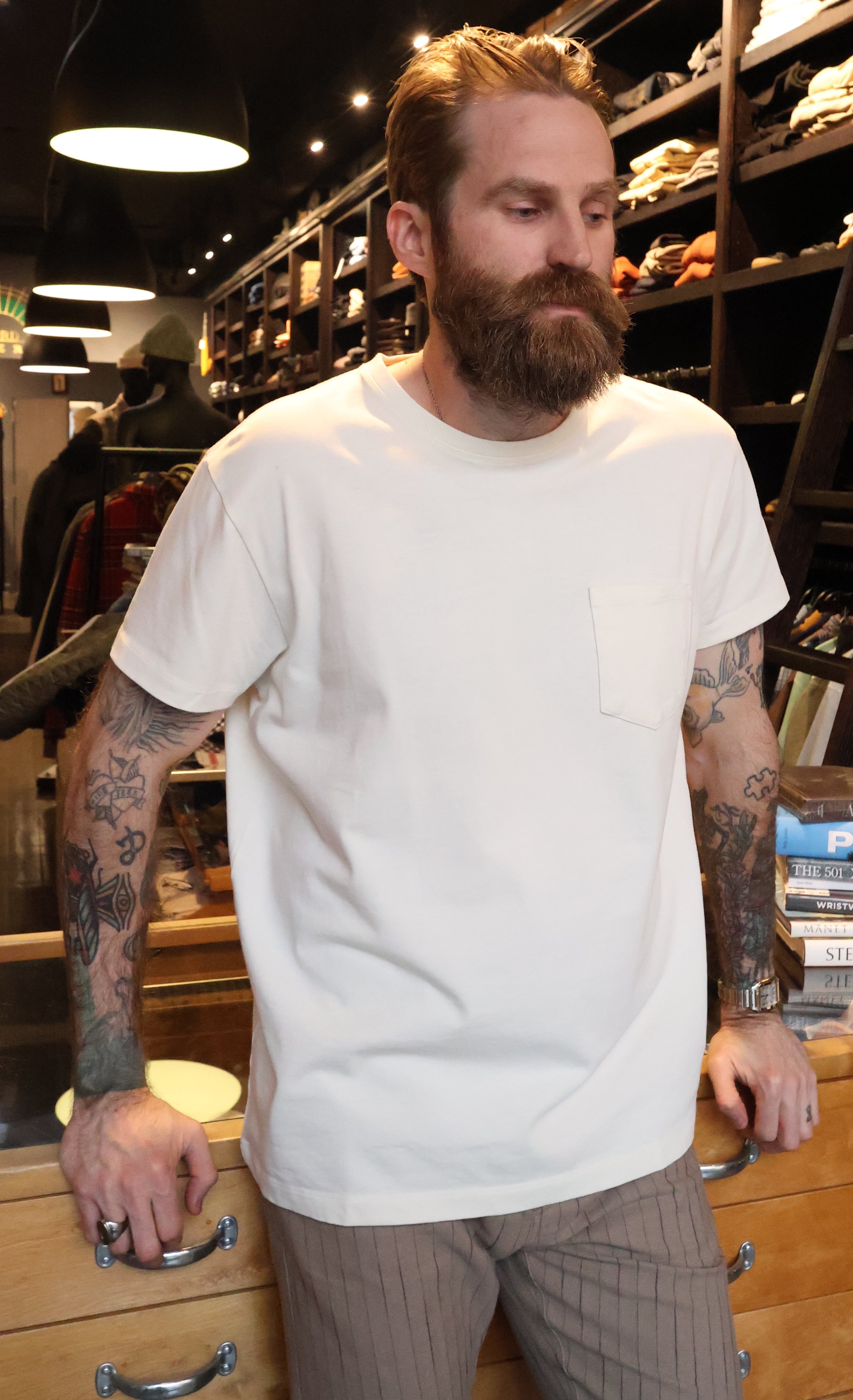 Indigofera Wilson Cocatoo White Tee Shirt