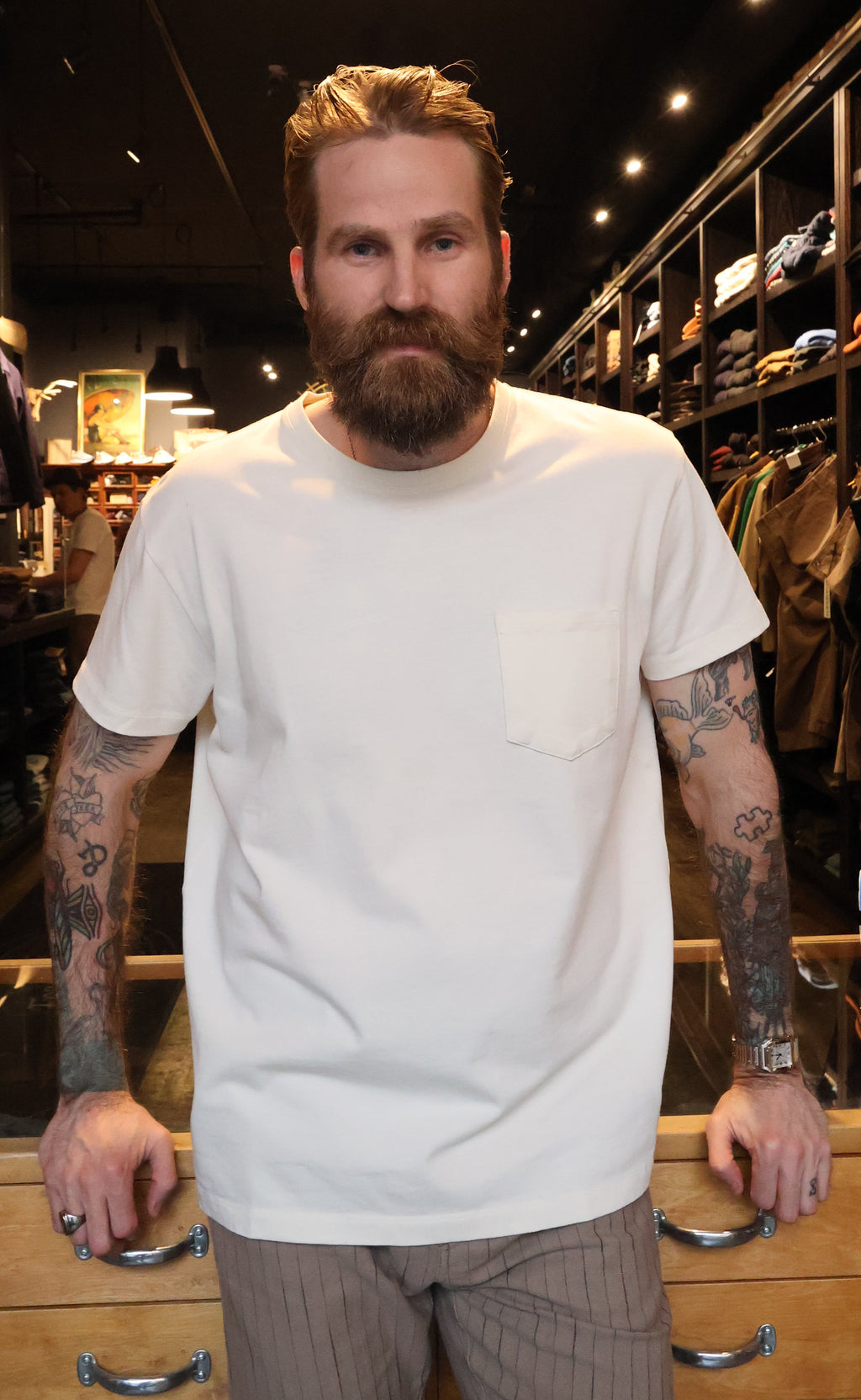 Indigofera Wilson Cocatoo White Tee Shirt