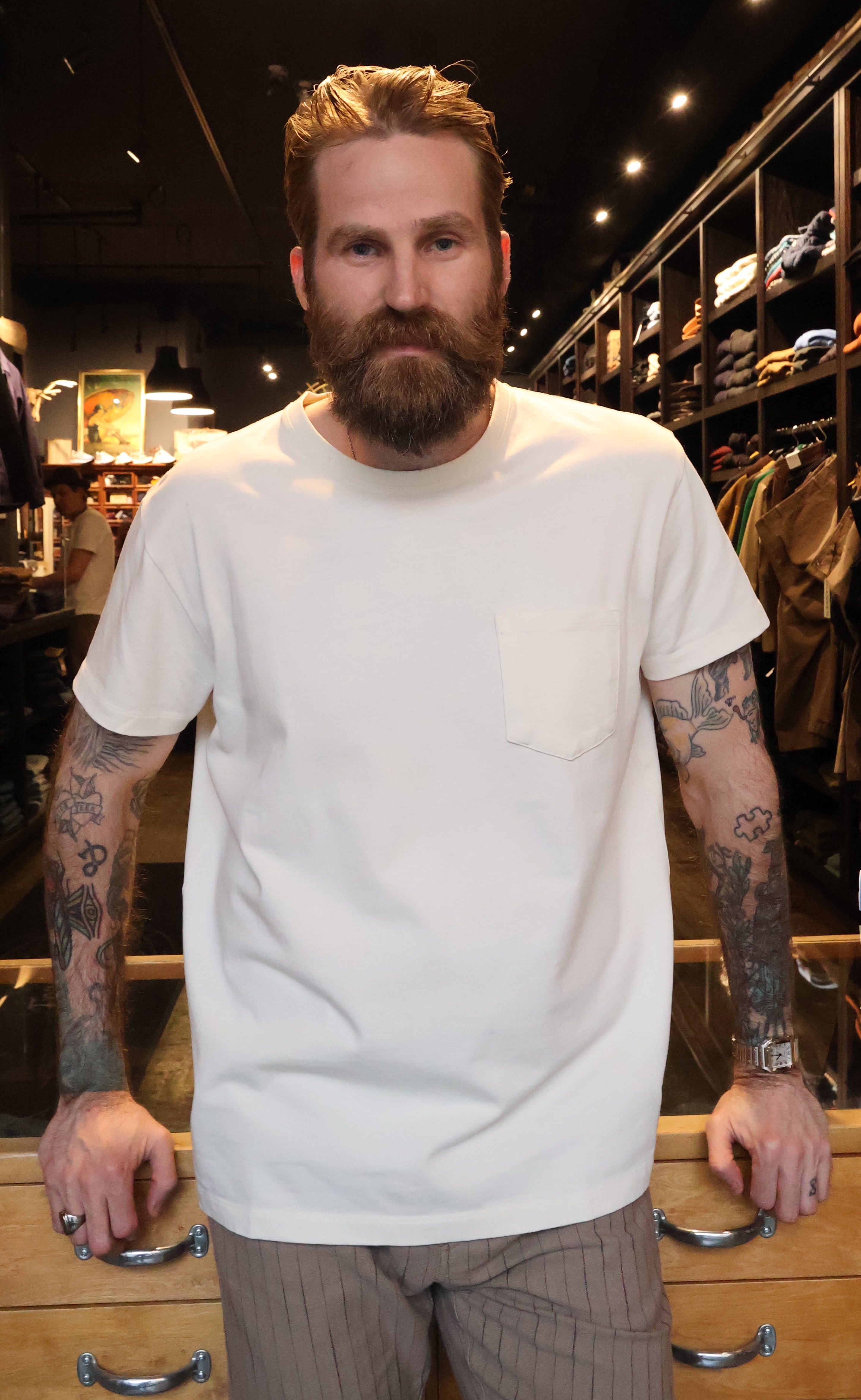 Indigofera Wilson Cocatoo White Tee Shirt