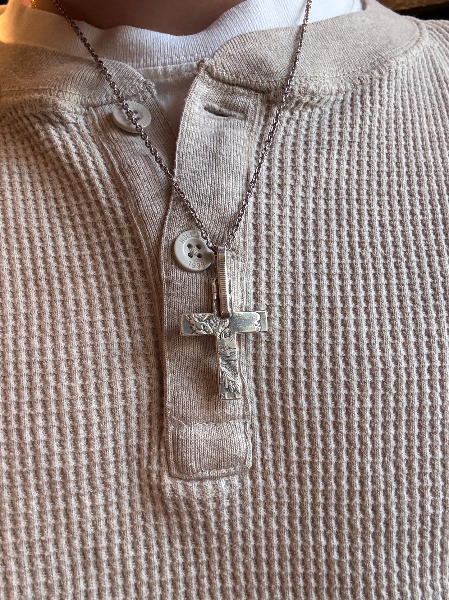 North Works Morgan Dollar Cross Pendant Slim/Chain