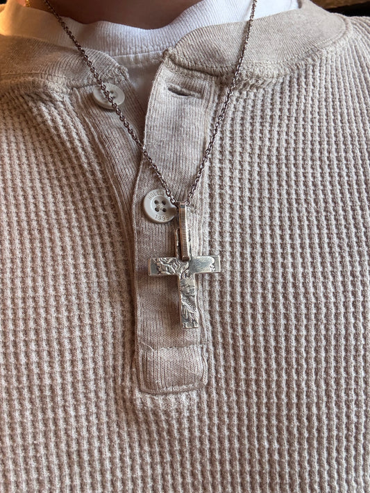 North Works Morgan Dollar Cross Pendant Slim/Chain