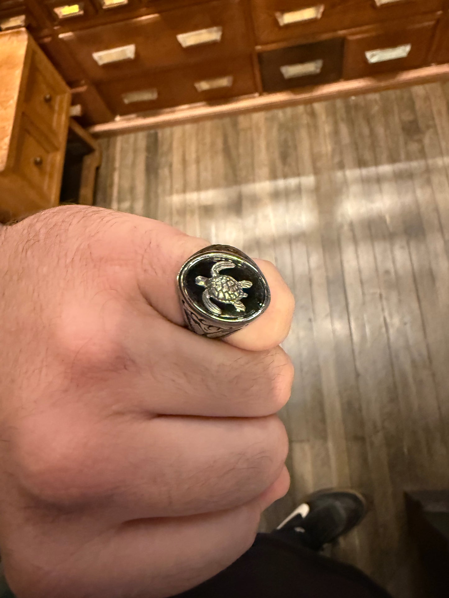 B175 Bague Ovale Tortue