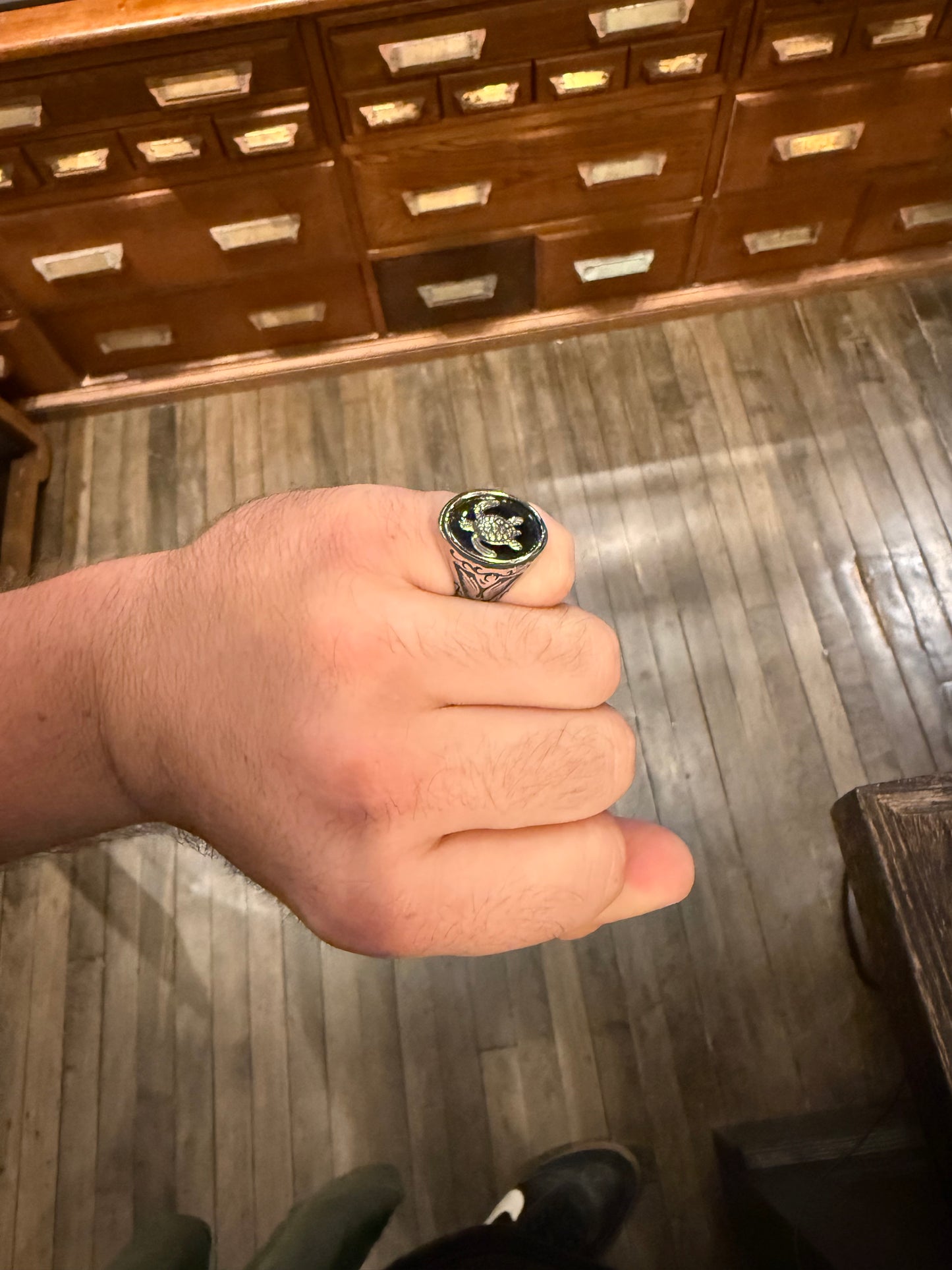 B175 Bague Ovale Tortue