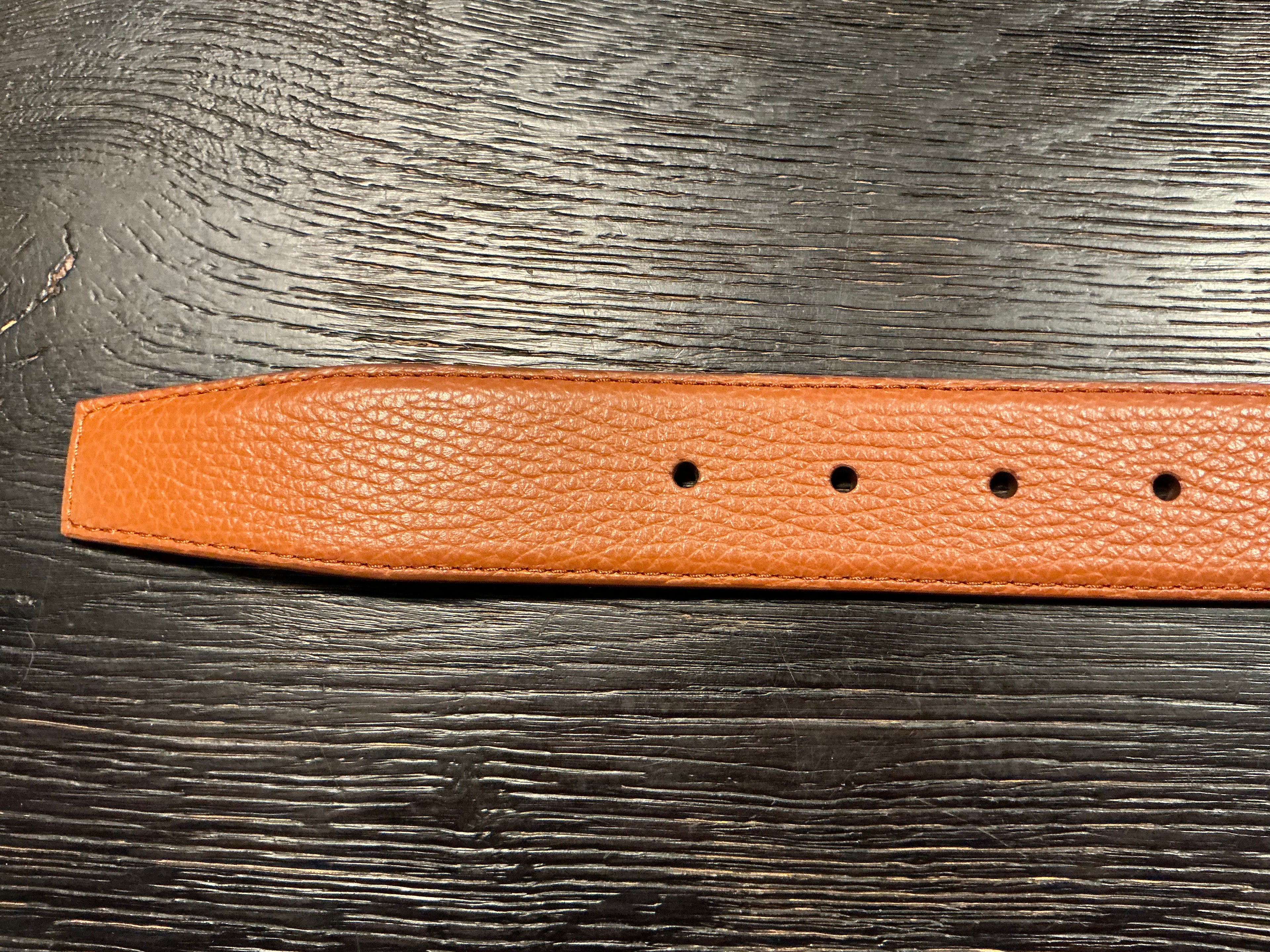 Simonnot-Godard Brown Calfskin Grain Belt