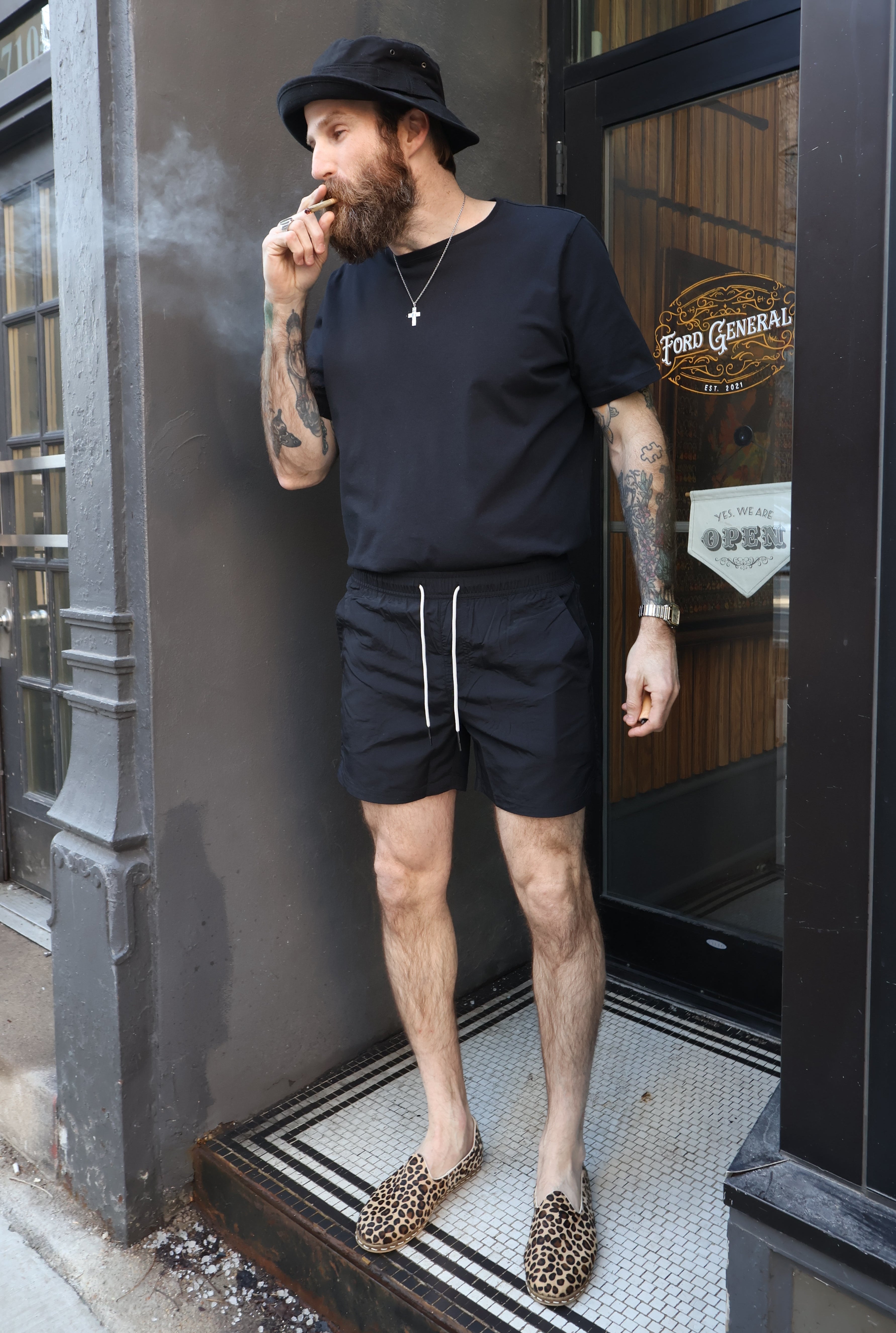 OAS Black Nylon Swim Shorts