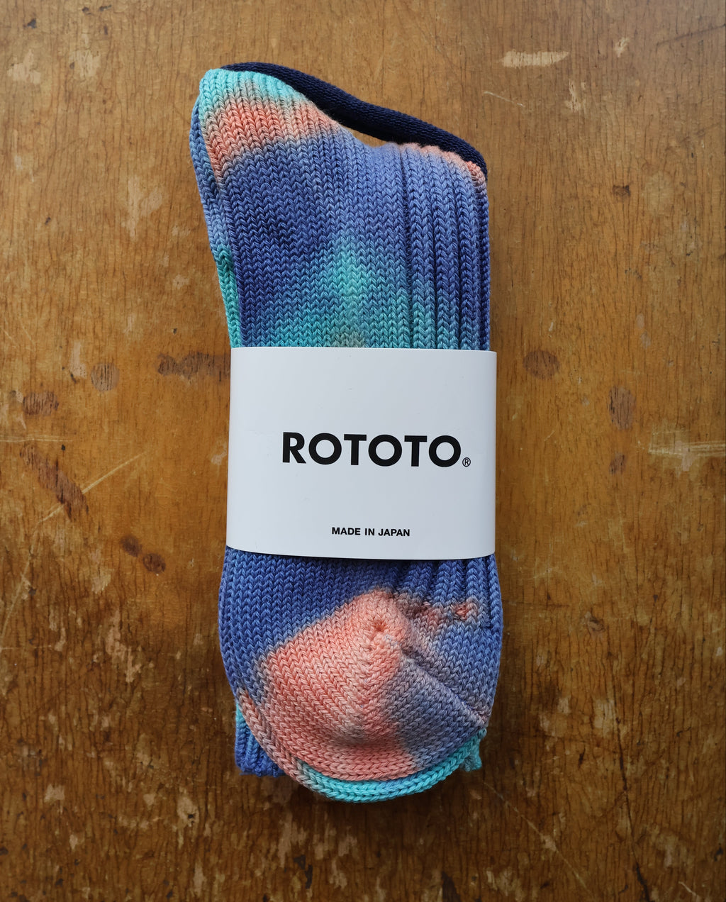 Rototo Chunky Ribbed Tie Dye Crew Socks
