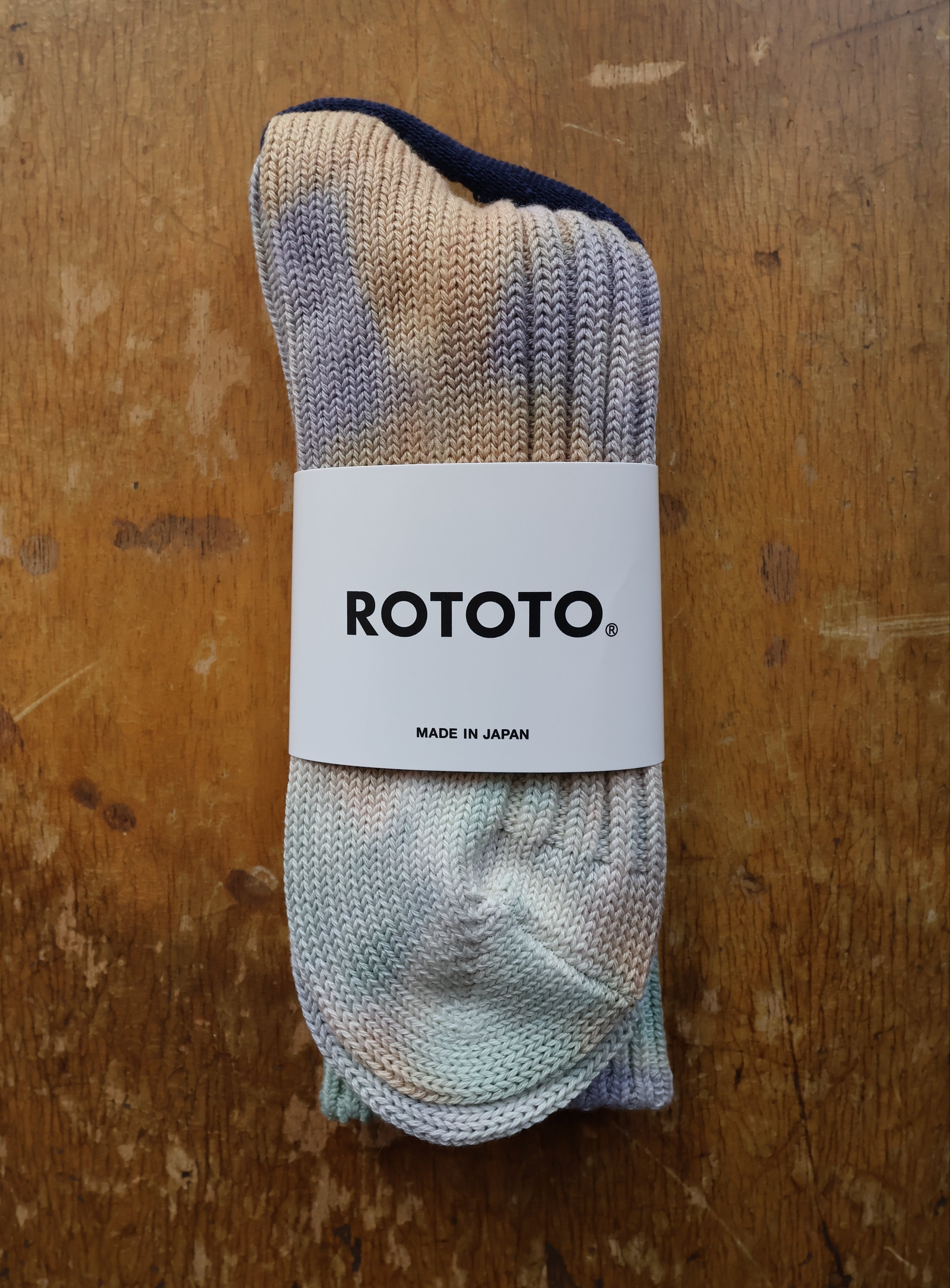 Rototo Chunky Ribbed Tie Dye Crew Socks