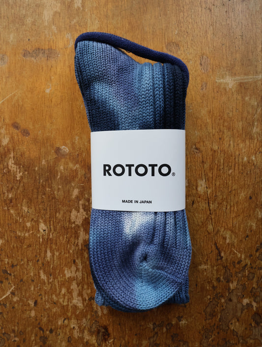 Rototo Chunky Ribbed Tie Dye Crew Socks