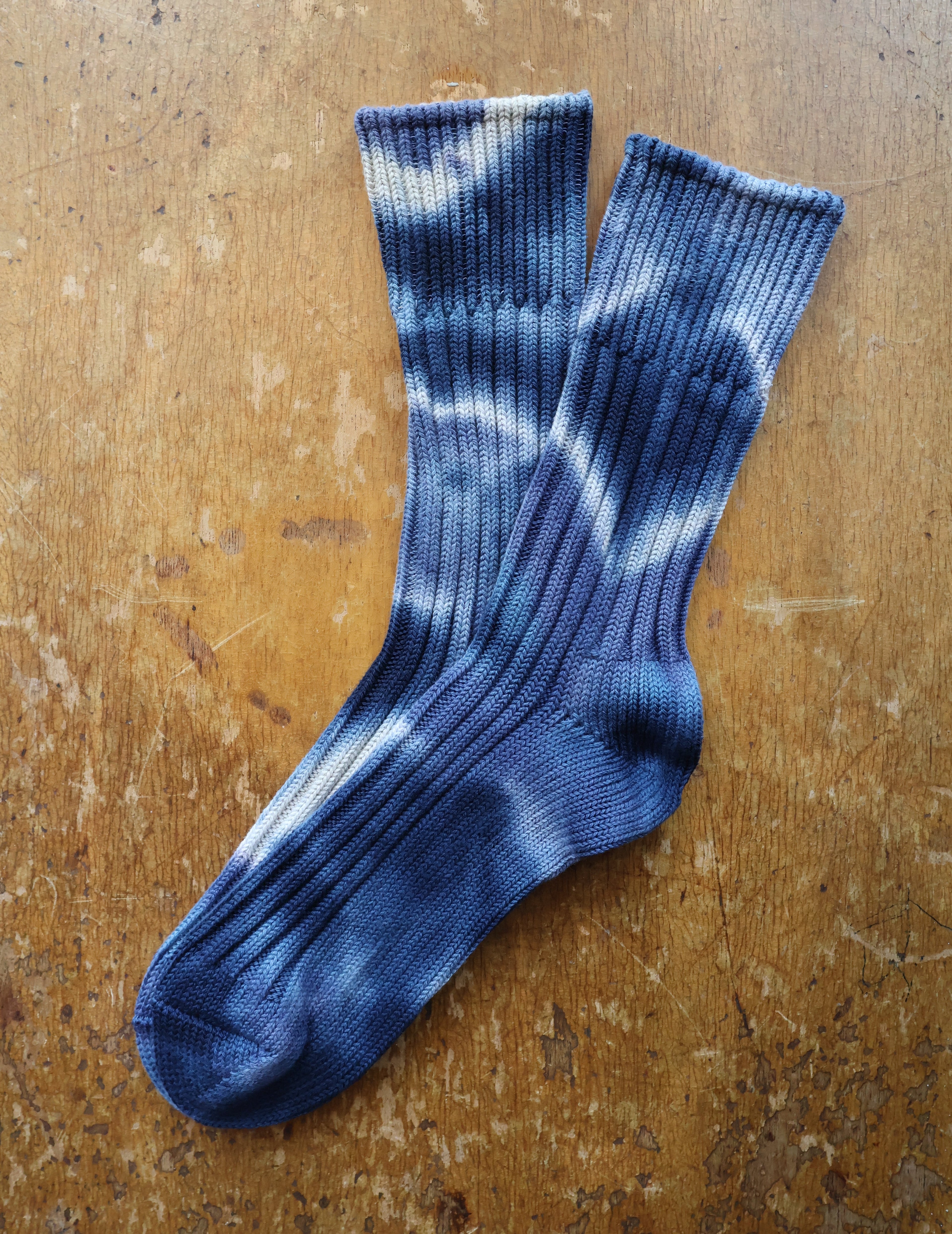 Rototo Chunky Ribbed Tie Dye Crew Socks