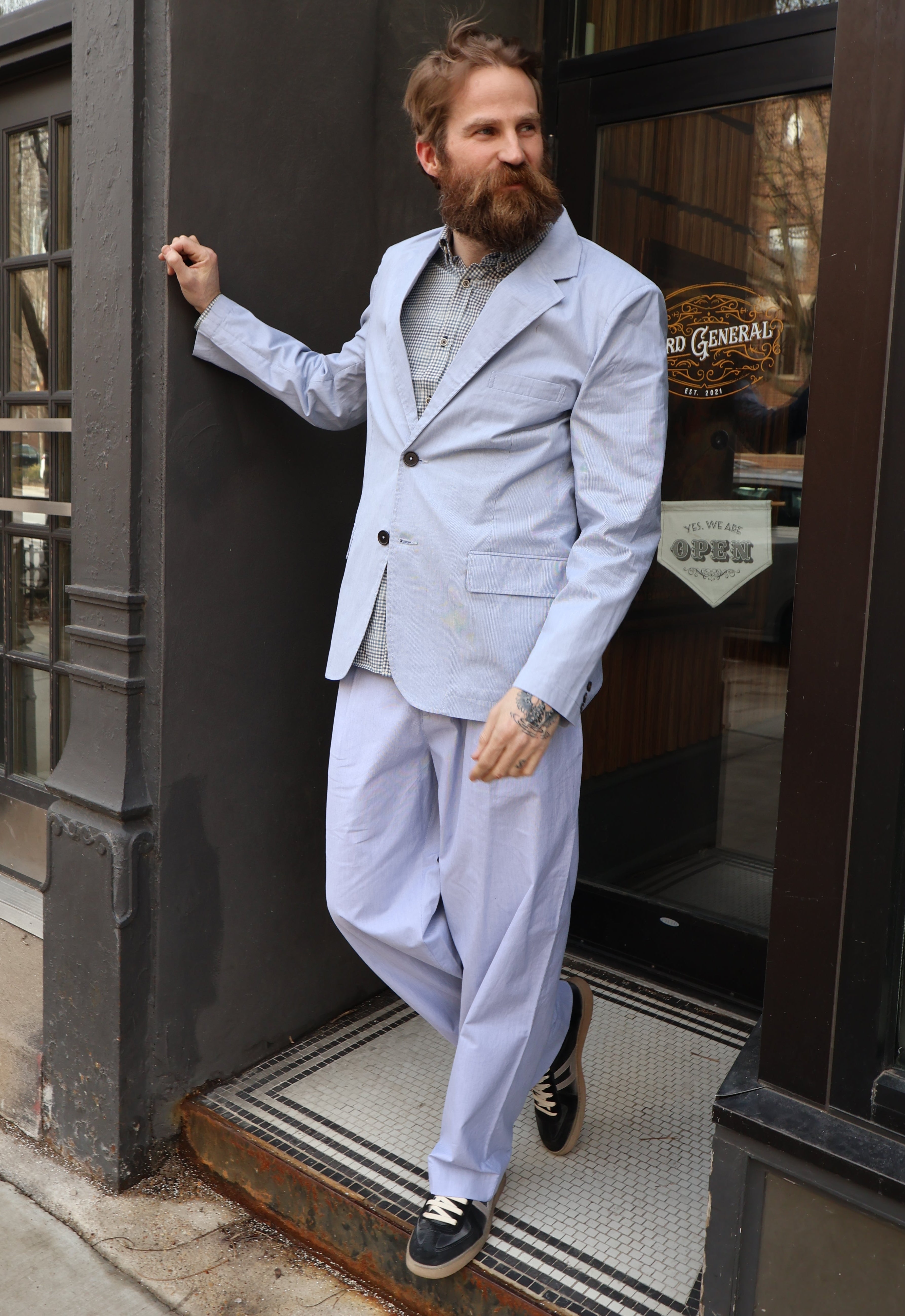 Universal Works Kennedy Stripe Boston Blazer