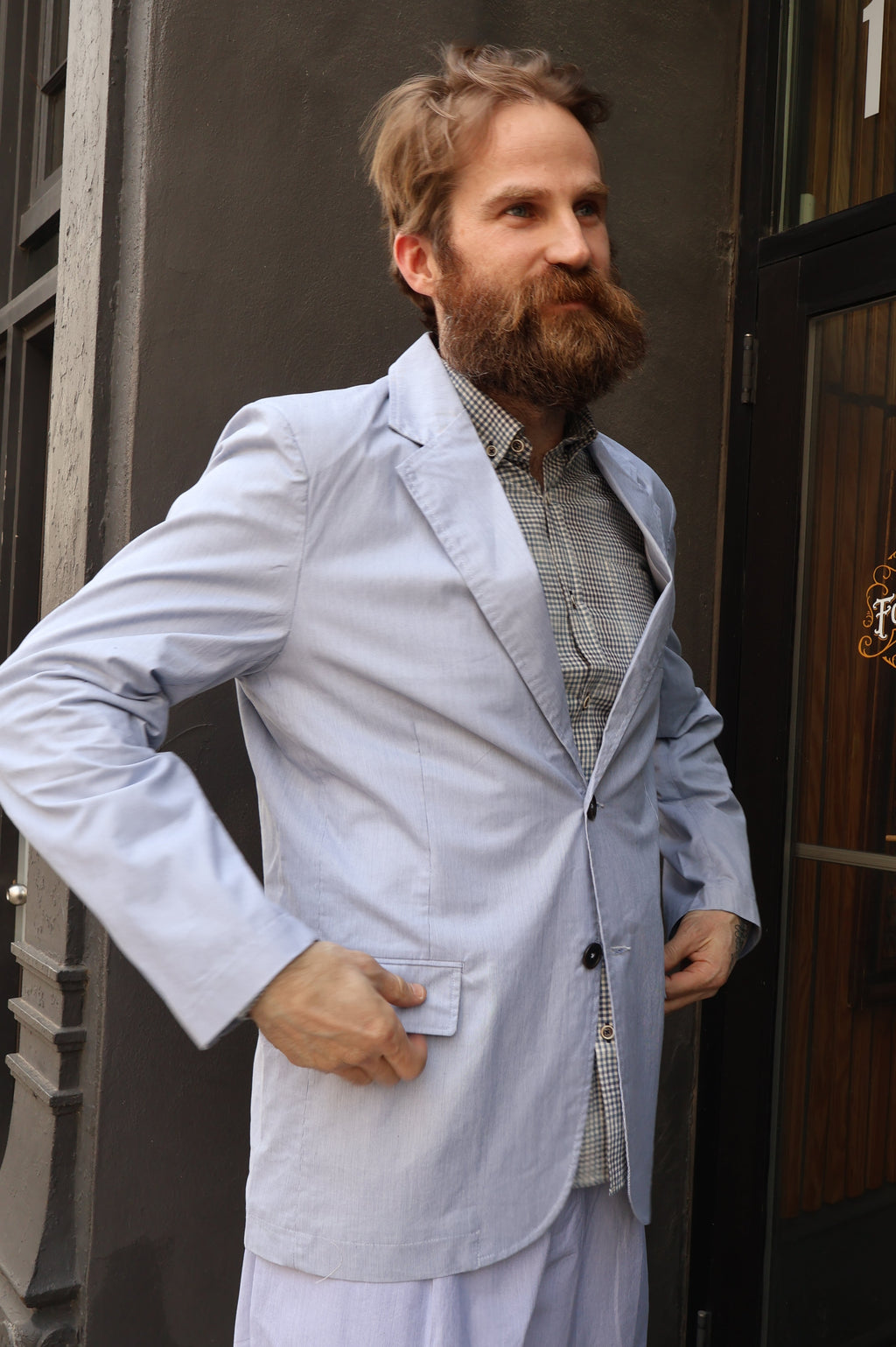 Universal Works Kennedy Stripe Boston Blazer
