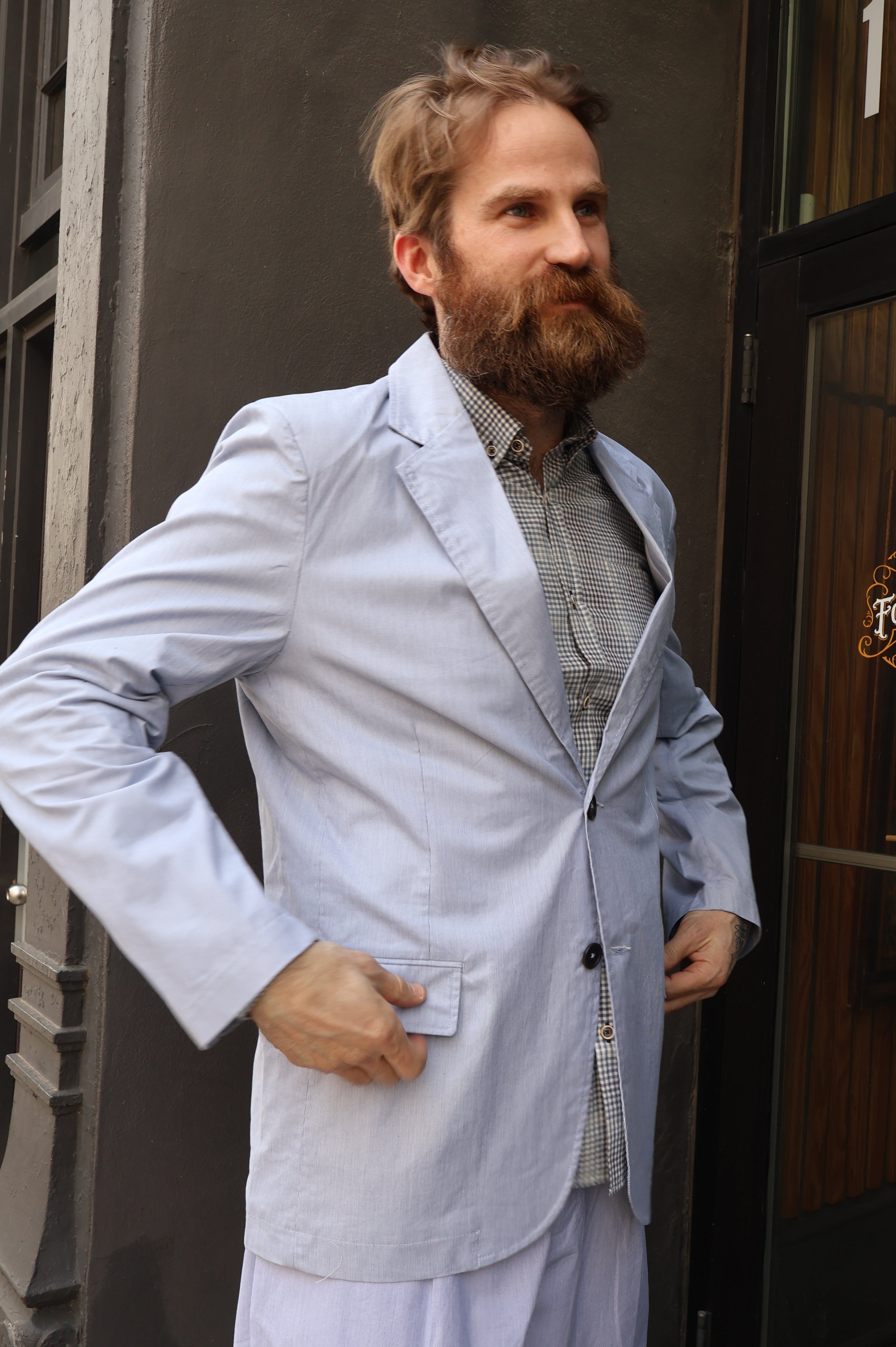 Universal Works Kennedy Stripe Boston Blazer