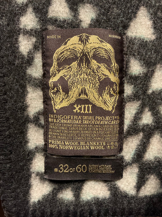 Indigofera Tarot Death Card Wool Blanket