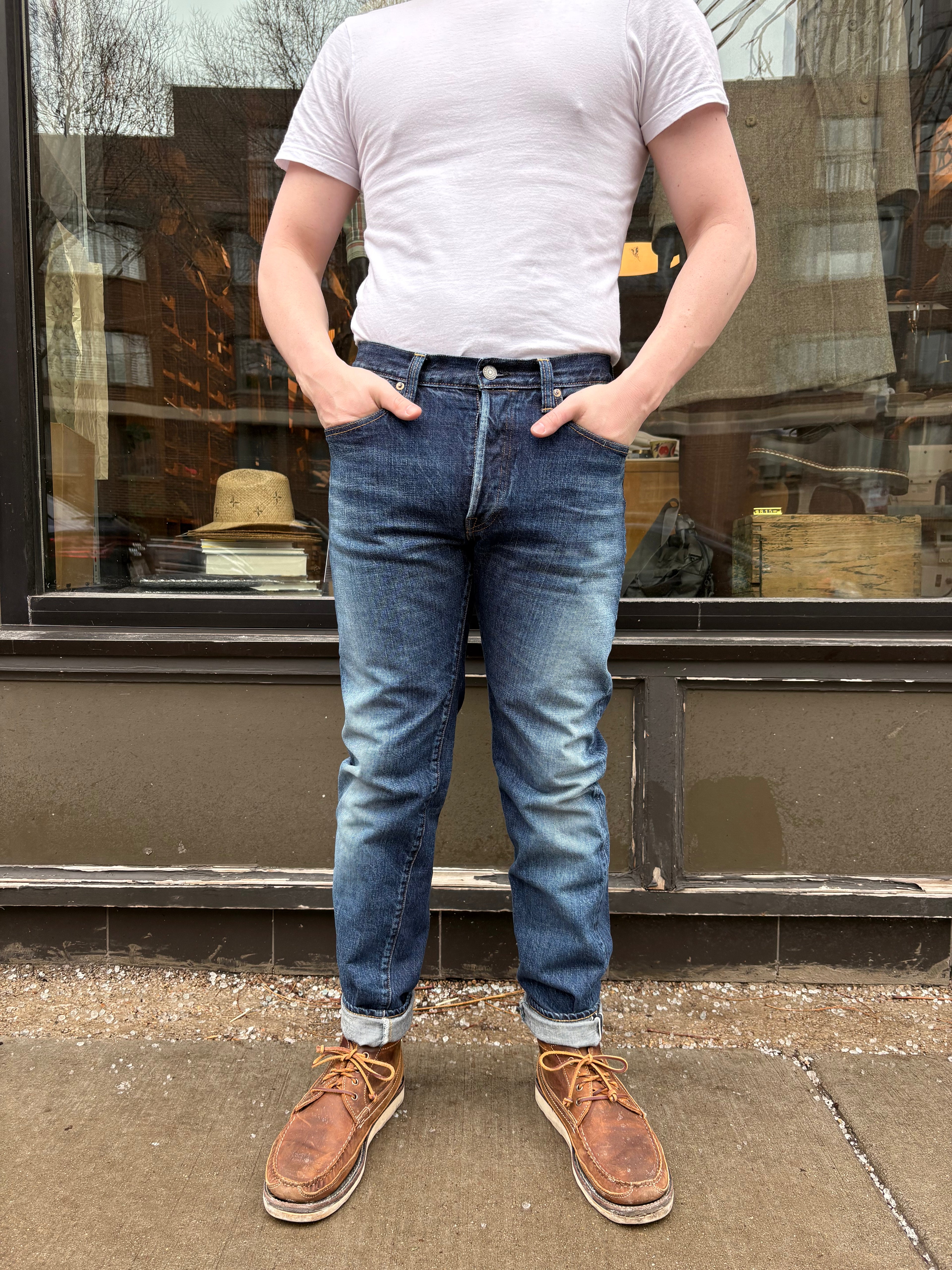 omotodenim 0415 Slim Straight Fit 2 Year Washed Denim