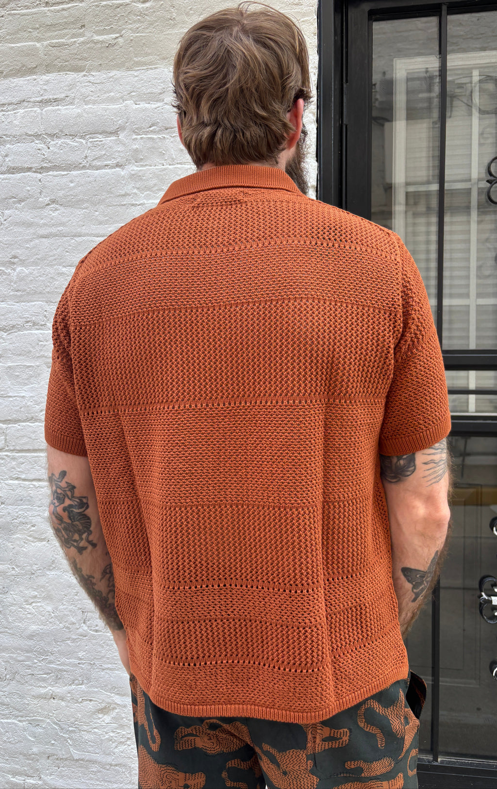 Merz b. Schwanen 1960's Crochet Cotton Short Sleeve Shirt