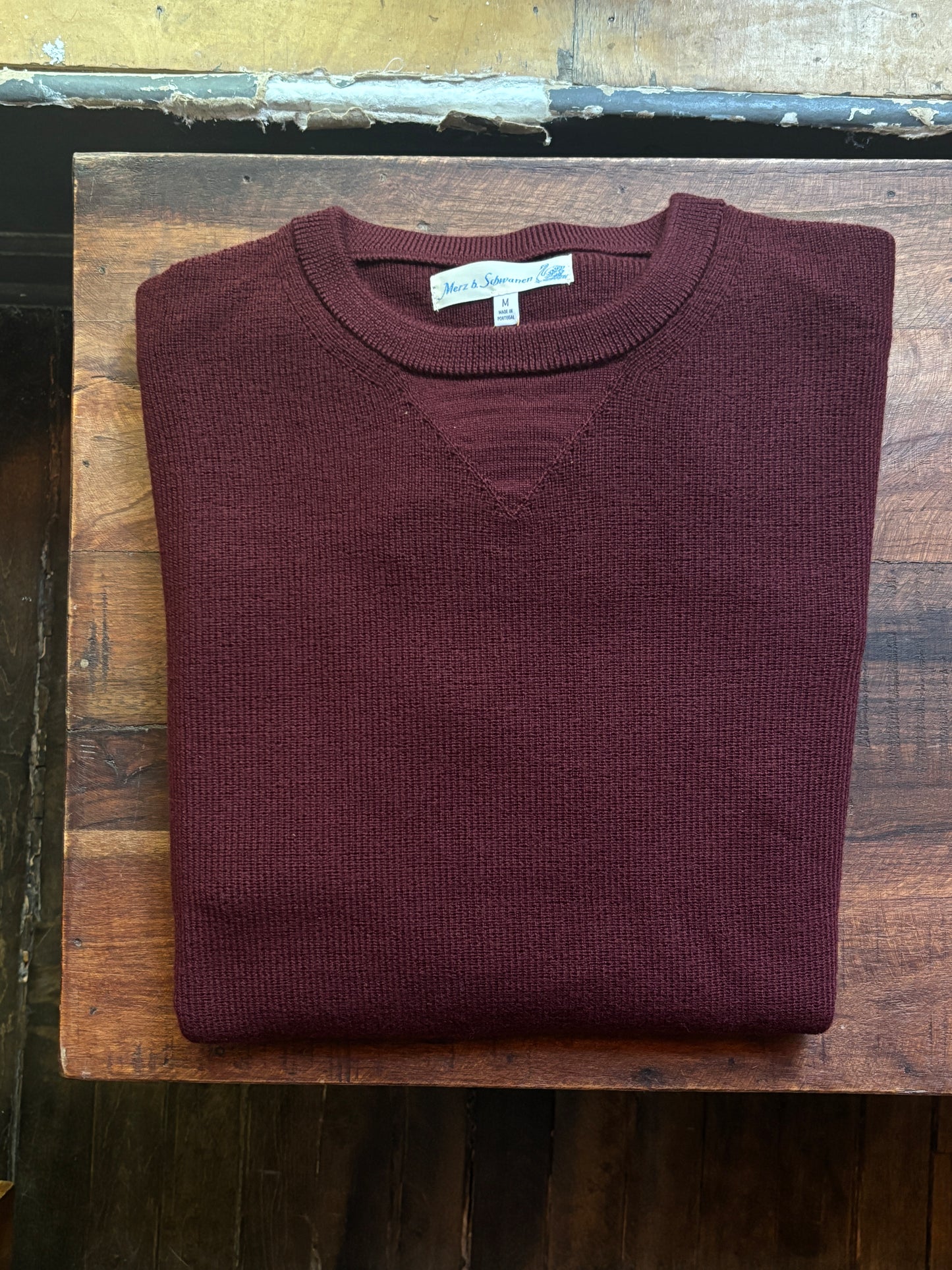 Merz b. Schwanen Men's Merino Wool Ribbed Pullover