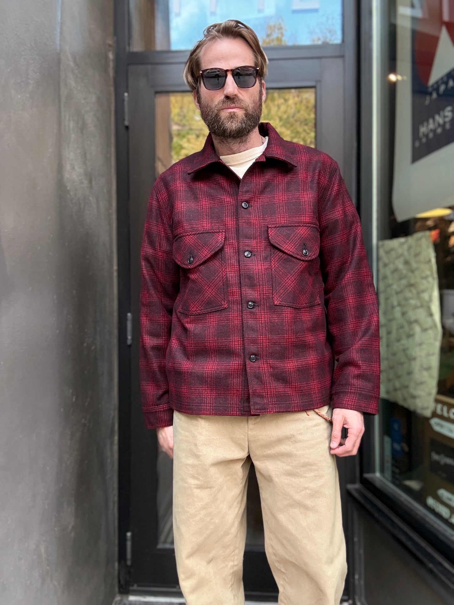Dehen Skyline Overshirt Melton Wool Canyon Plaid
