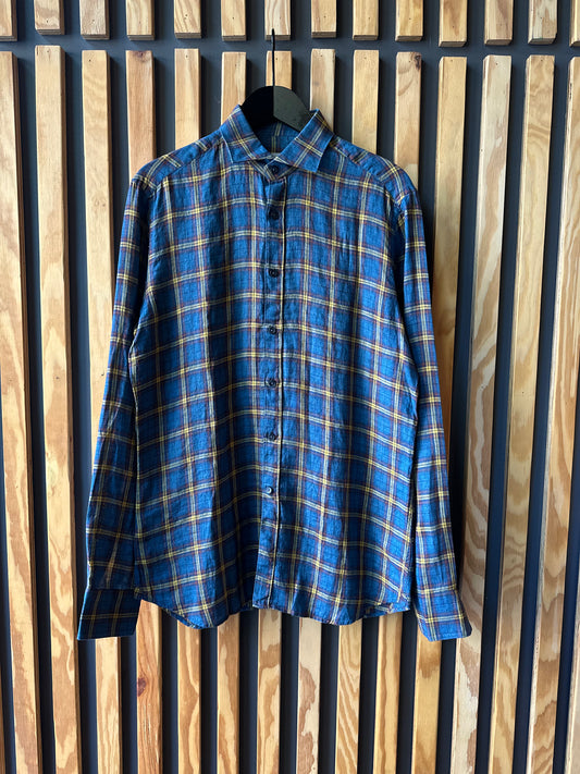Blue and Yellow Plaid Long Sleeve