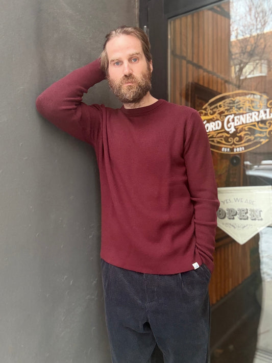 Merz b. Schwanen Men's Merino Wool Ribbed Pullover