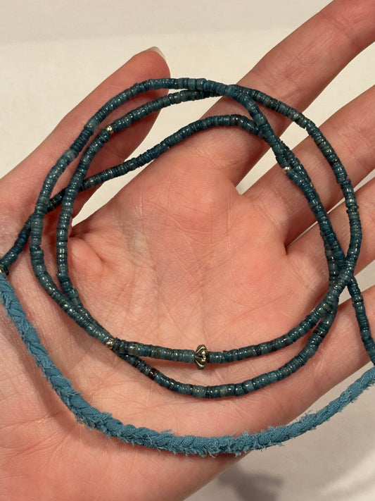 North Works Indigo Dyed Shell Beads Necklace
