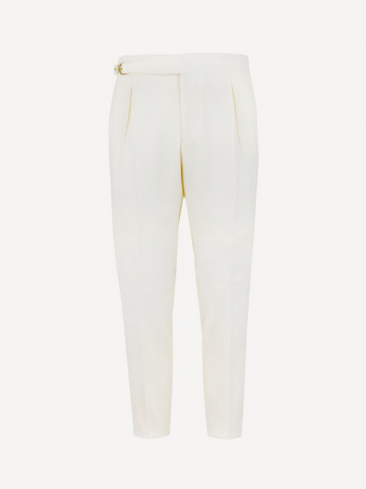 Pleated Cotton Trouser