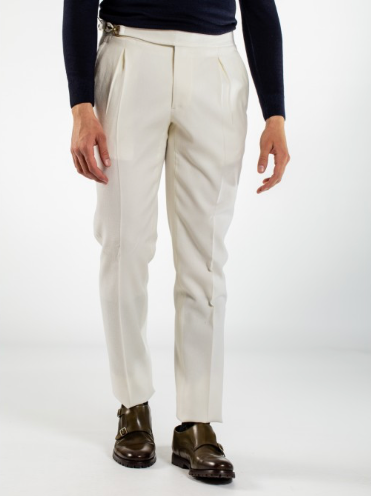 Pleated Cotton Trouser