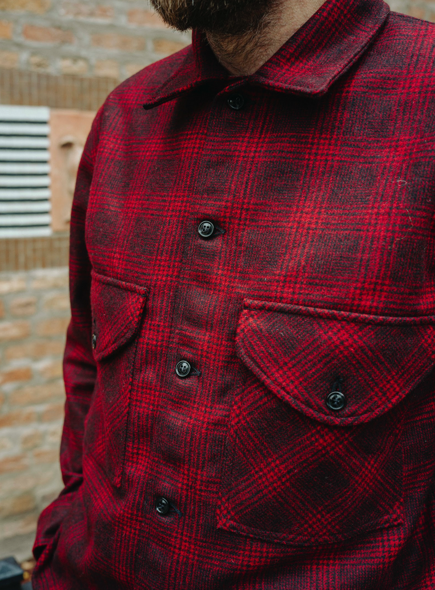 Dehen Skyline Overshirt Melton Wool Canyon Plaid