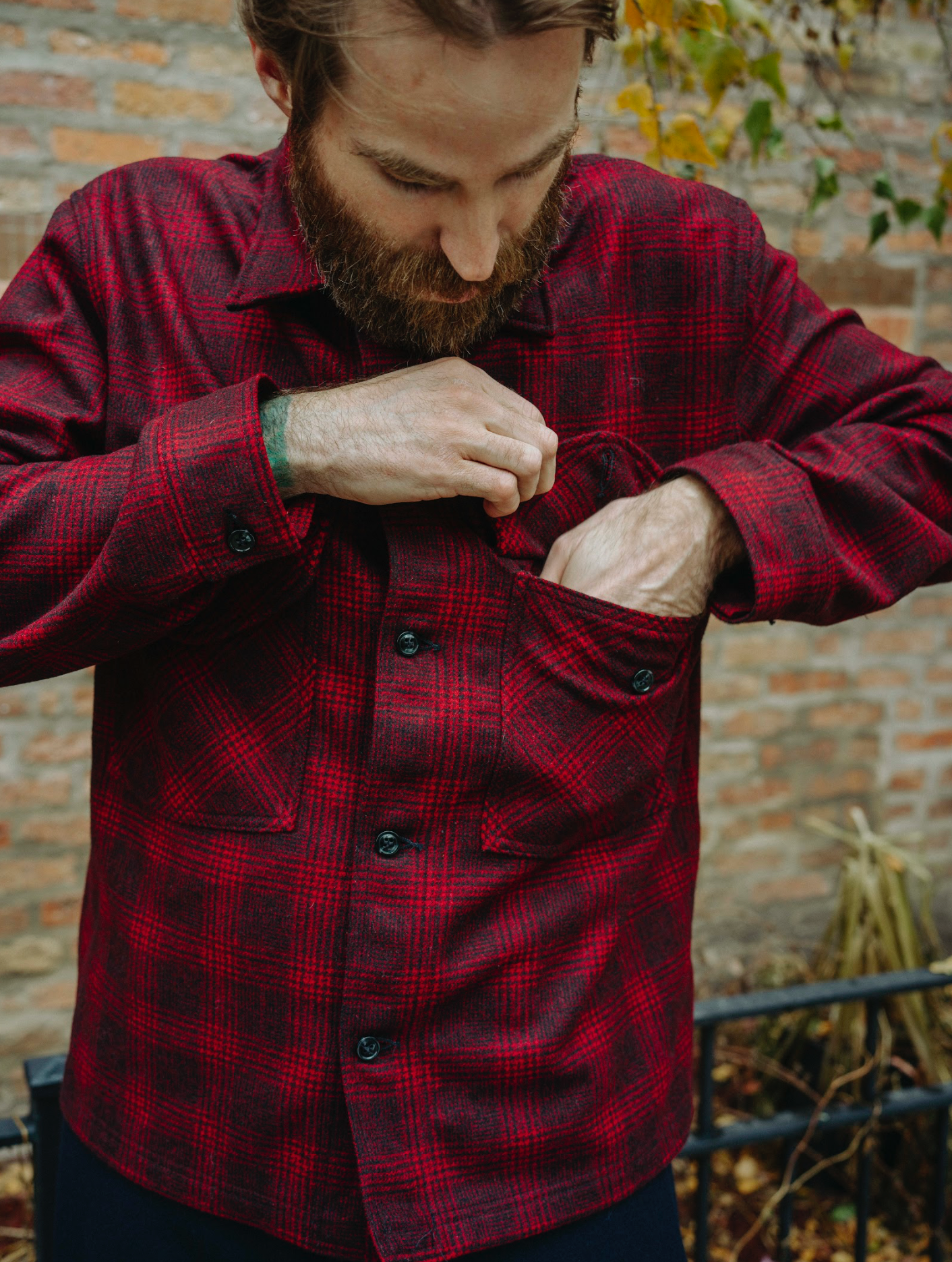 Dehen Skyline Overshirt Melton Wool Canyon Plaid