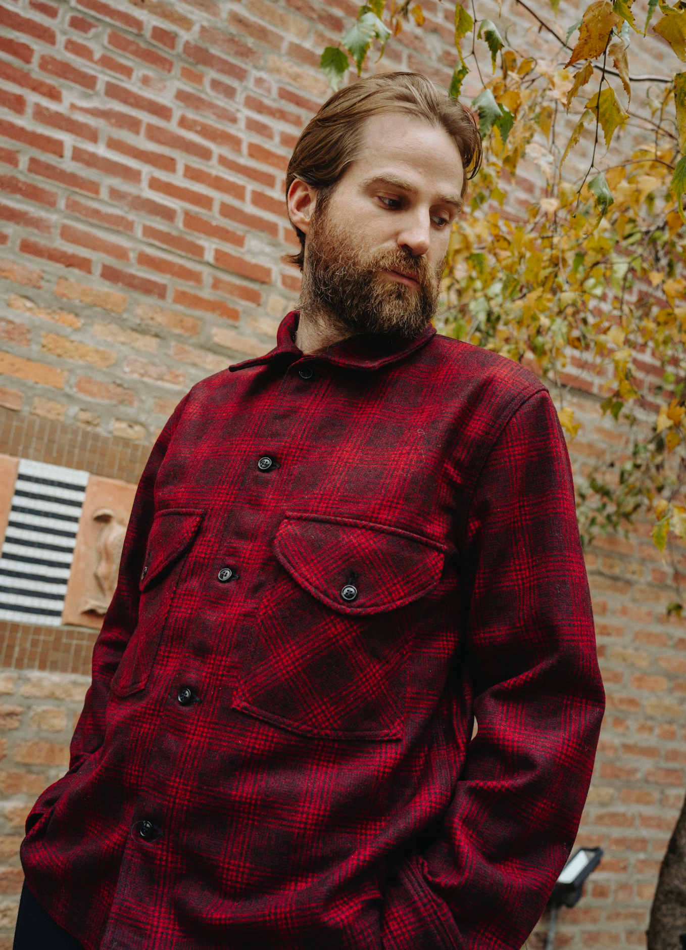 Dehen Skyline Overshirt Melton Wool Canyon Plaid