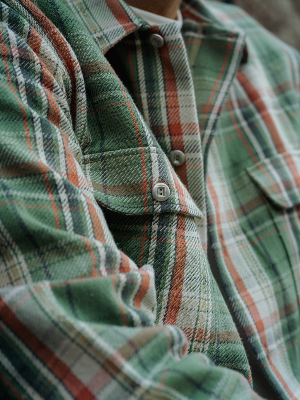 Indigofera Webster Green/Beige Check Jacquard Flannel Shirt