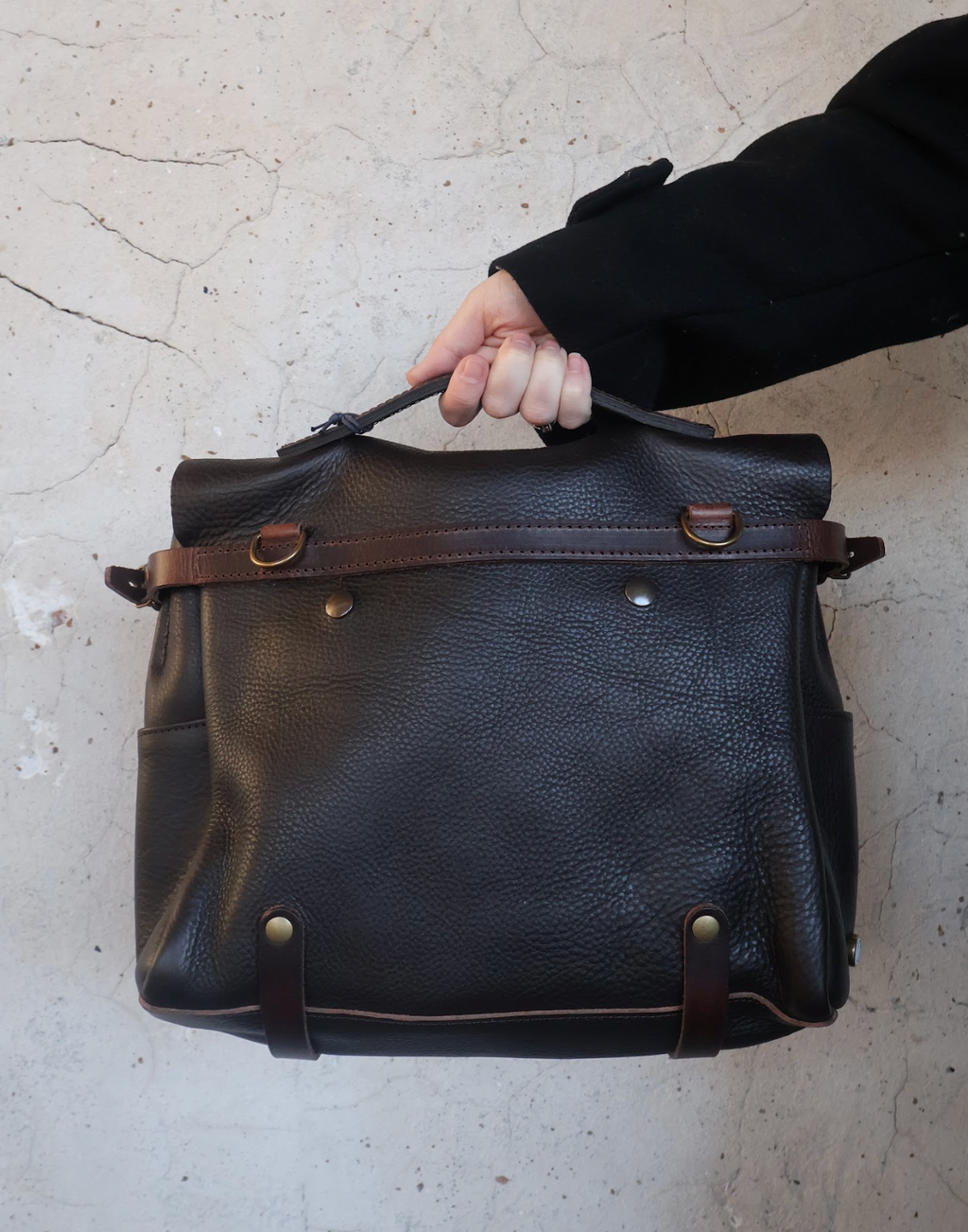 Bleu De Chauffe Dark Brown Postman Bag