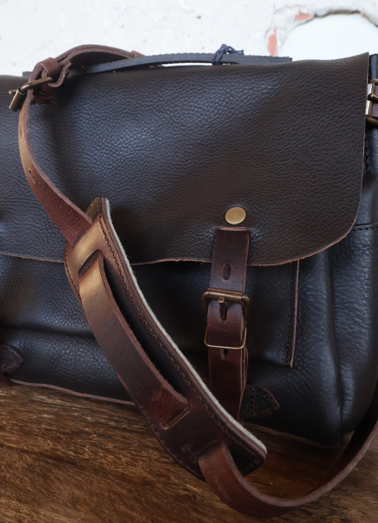 Bleu De Chauffe Dark Brown Postman Bag