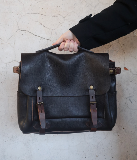 Bleu De Chauffe Dark Brown Postman Bag