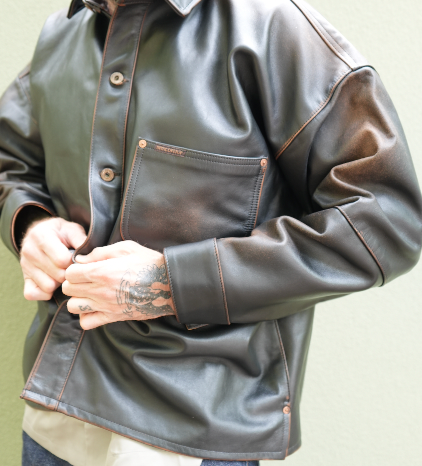 Indigofera Caleb Leather Jacket
