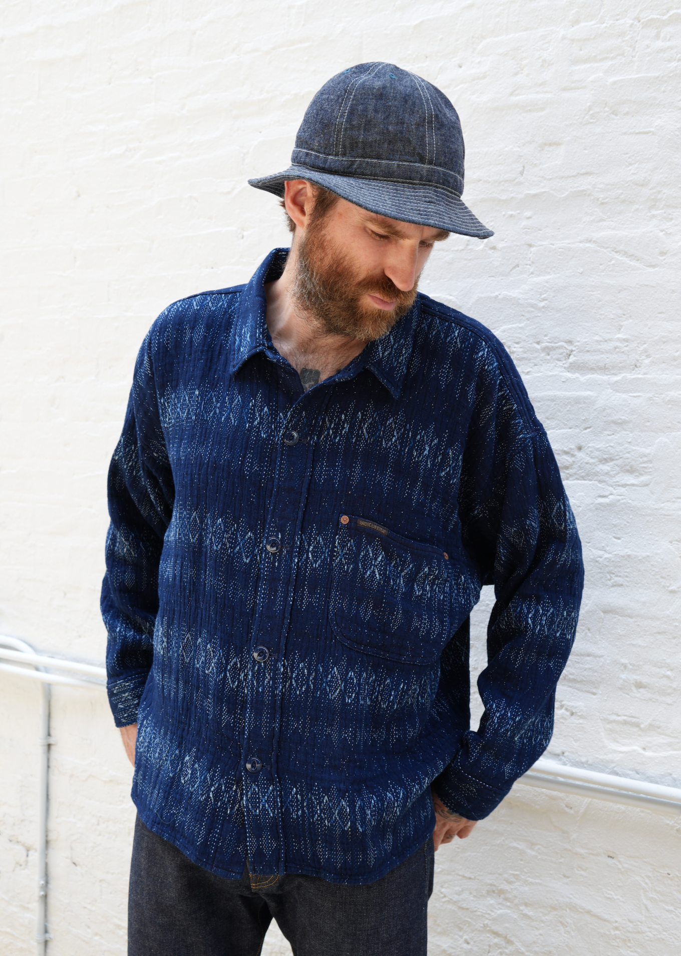 Indigofera Caleb Sashiko Check Shirt