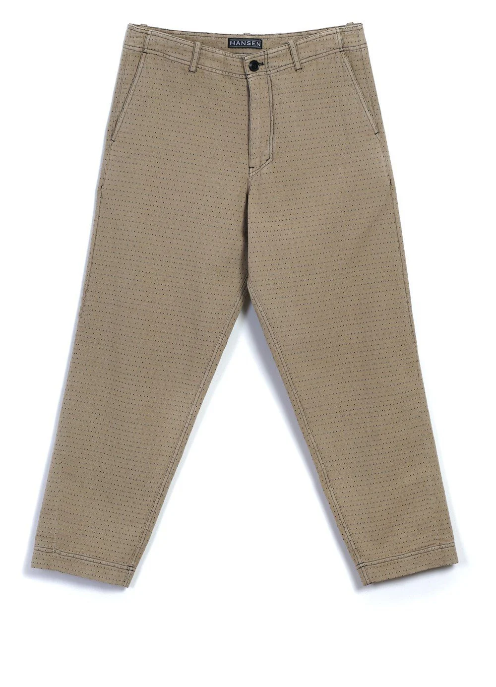 Trygve Wide Cut Cropped Trousers-Beige