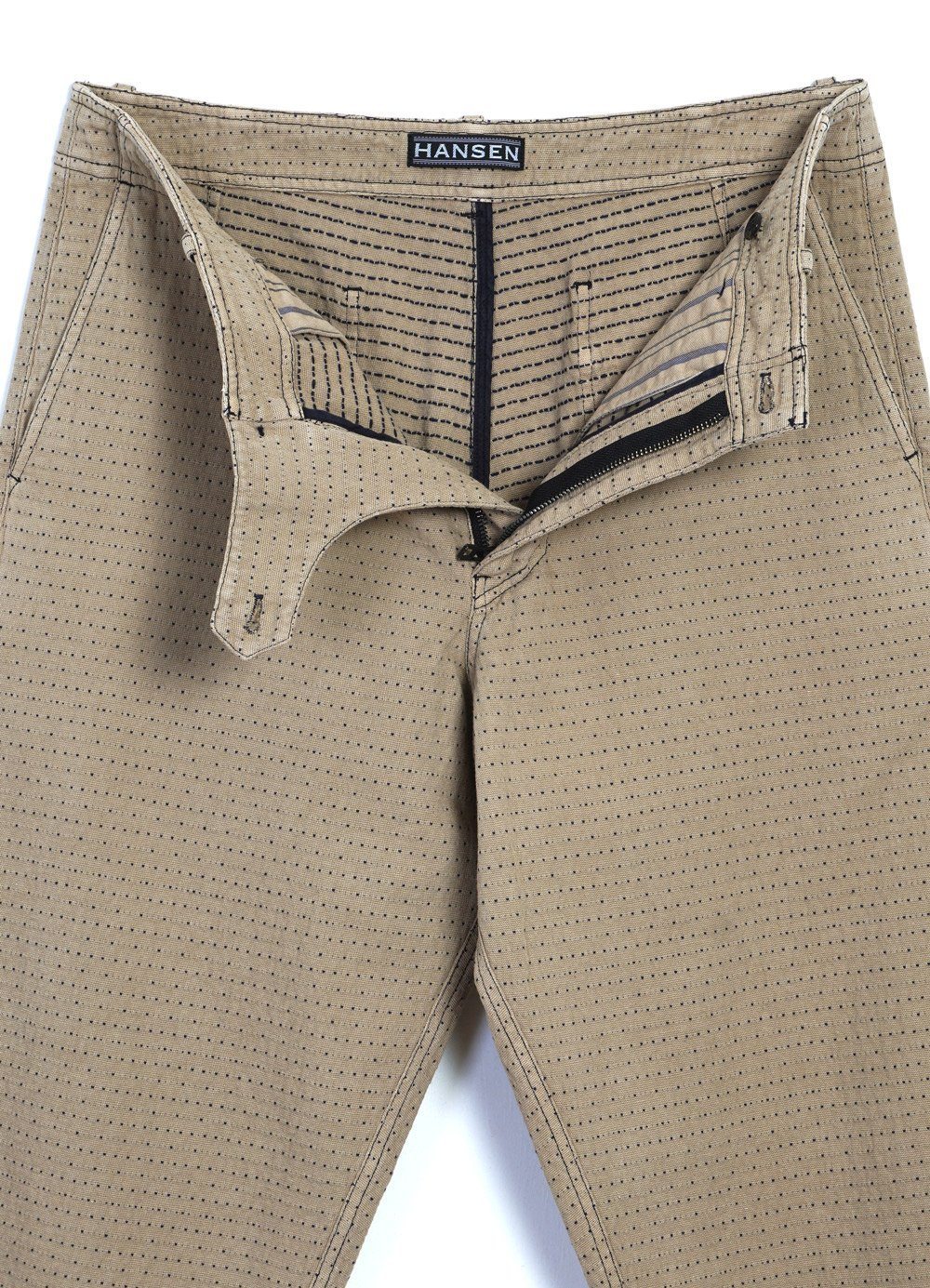 Trygve Wide Cut Cropped Trousers-Beige
