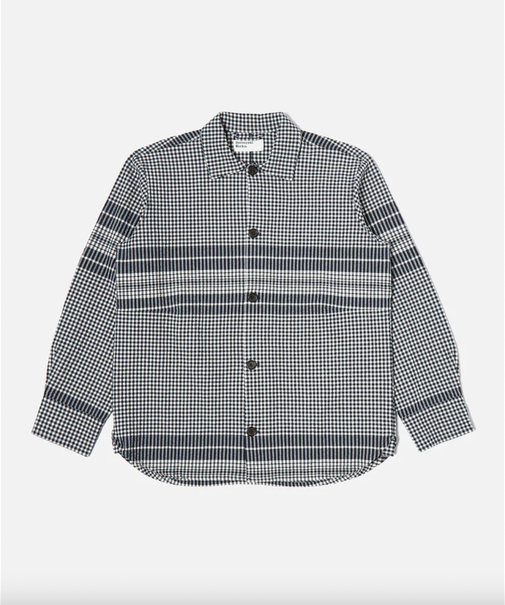 Check Seersucker, Ecru/Navy, XS