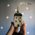 Green Miniature House Collectible  Ornament