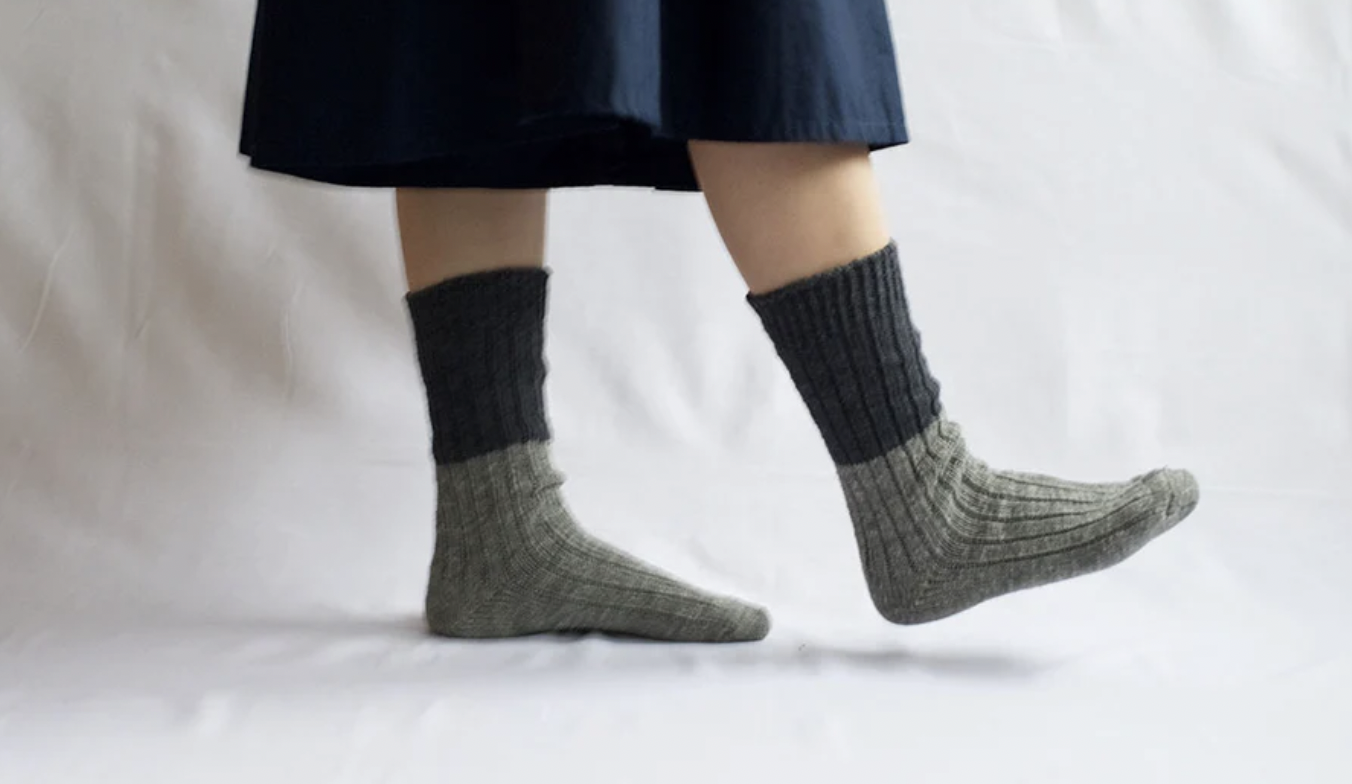 Wool Cotton Slab Socks